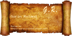 Gurin Roland névjegykártya